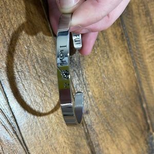 Funny adjustable cuff bracelet. Sterling silver.